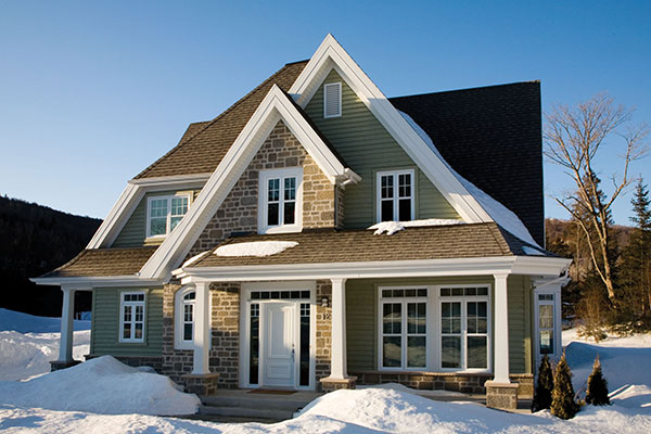 Exterior of home with snow